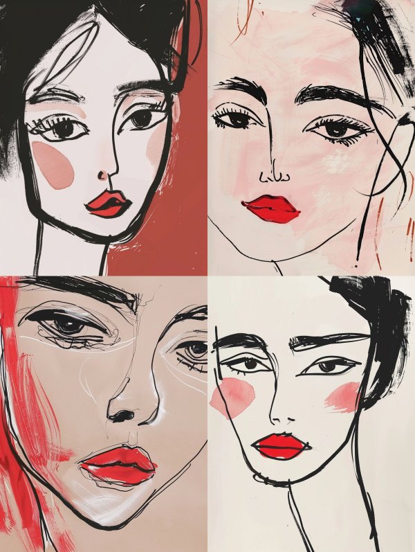 Minimalist Ink Portrait of Elegance