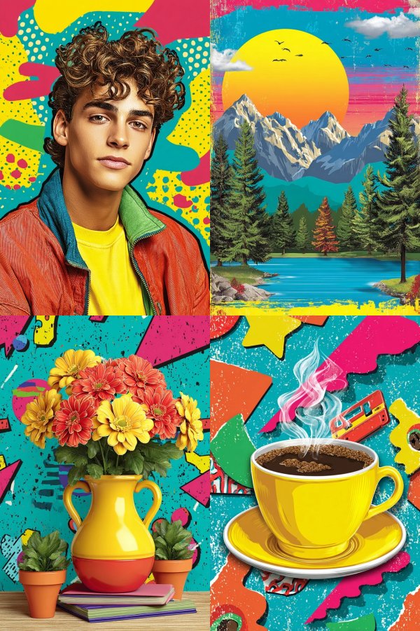 Vibrant Pop Art Fusion Collage