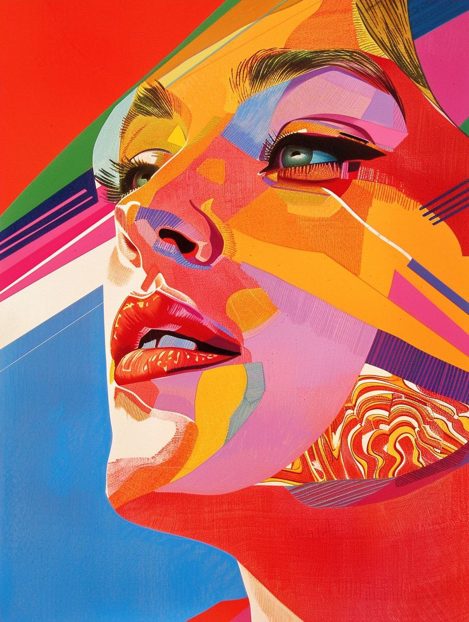 Vibrant Neon Portrait Collage - Image 4