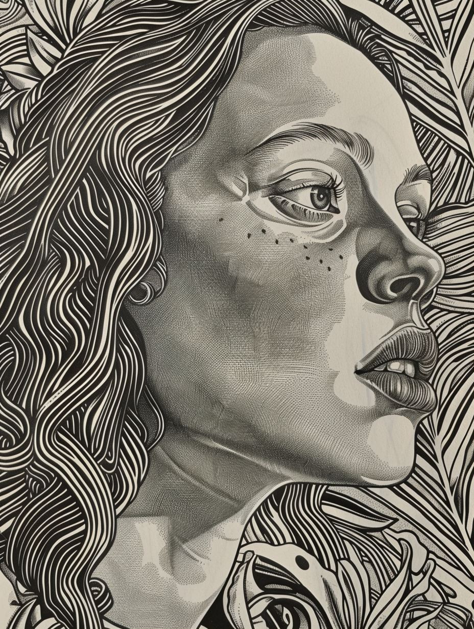 Ethereal Gazes in Ink and Graphite - Image 1