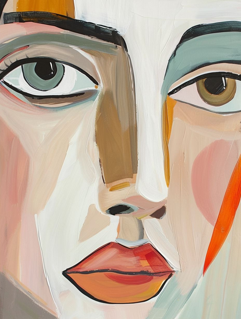 Abstract Faces in Modern Geometric Harmony - Image 2