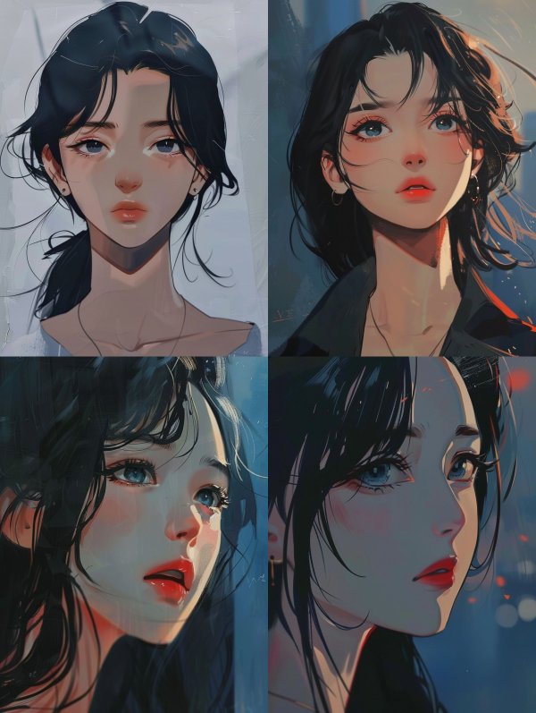 Ethereal Gaze: Digital Anime Portraits