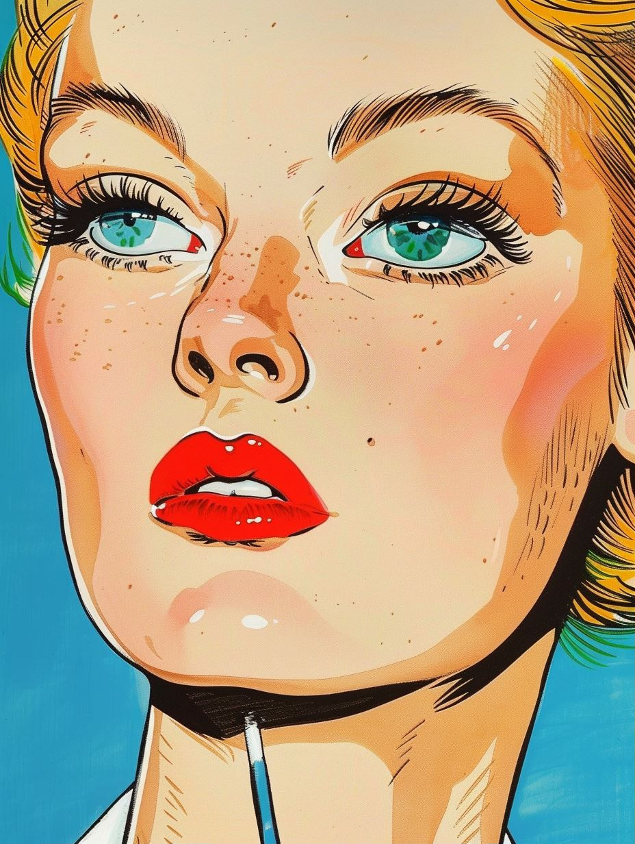 Retro Pop Art Women Collage - Image 1
