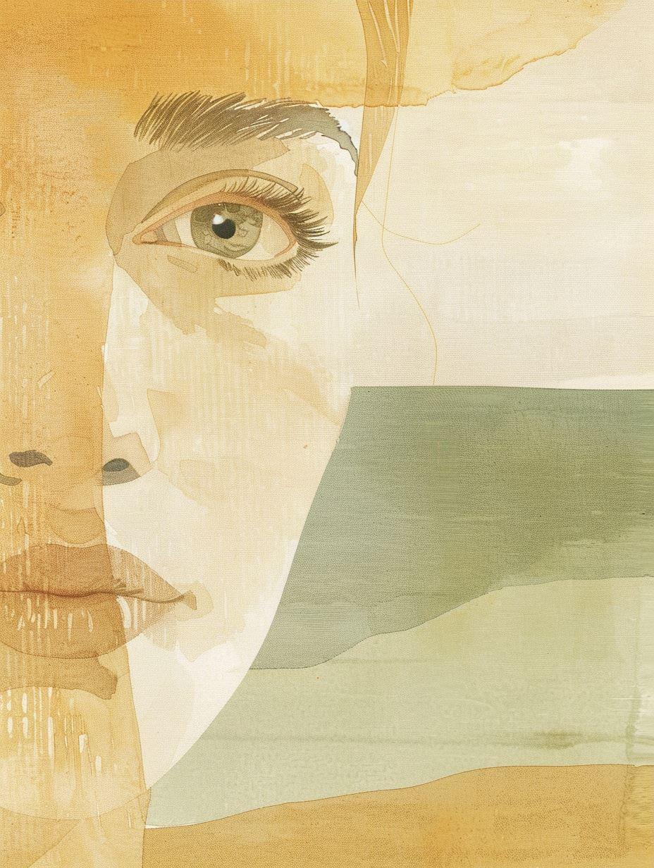 Ethereal Golden Watercolor Profile - Image 3