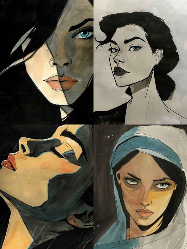 Shadows and Soul: Four Female Portraits