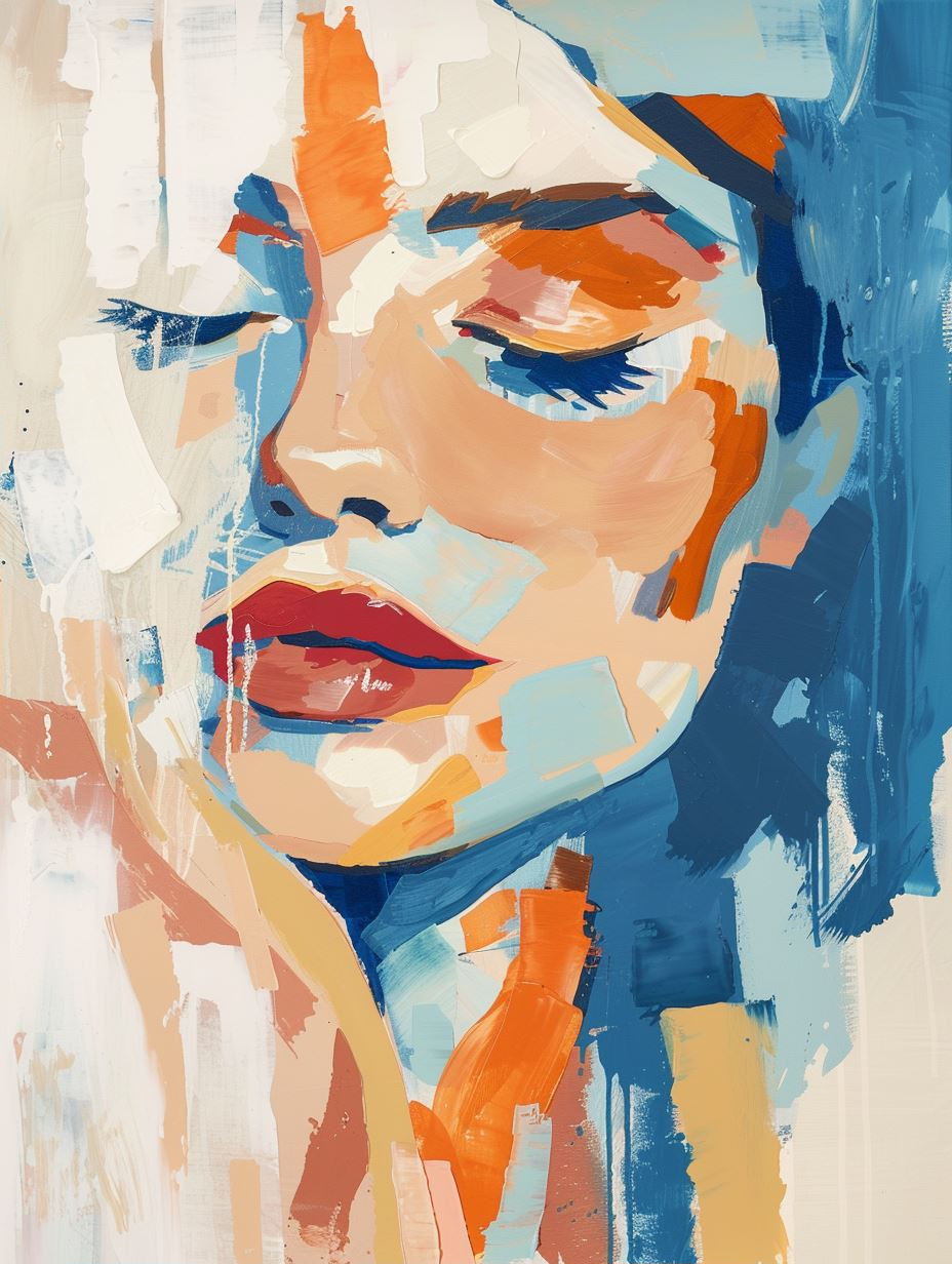 Azure Dreams: Abstract Female Portraits - Image 2