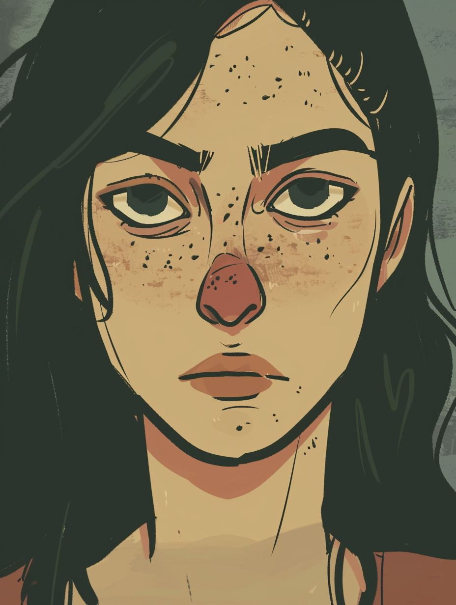 Melancholic Hand Drawn Portrait - Image 3