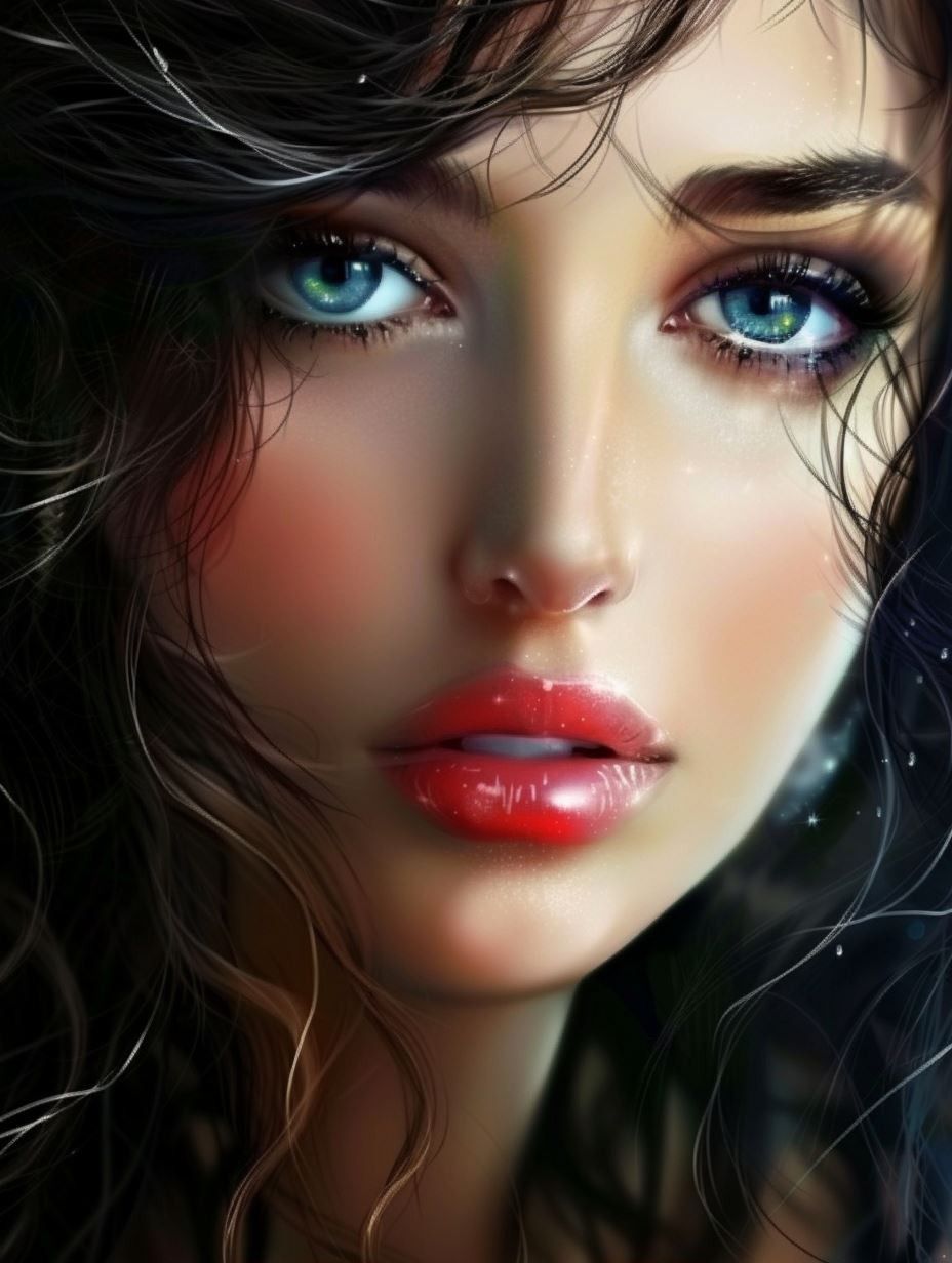 Ethereal Gaze of Luminous Beauty - Image 1