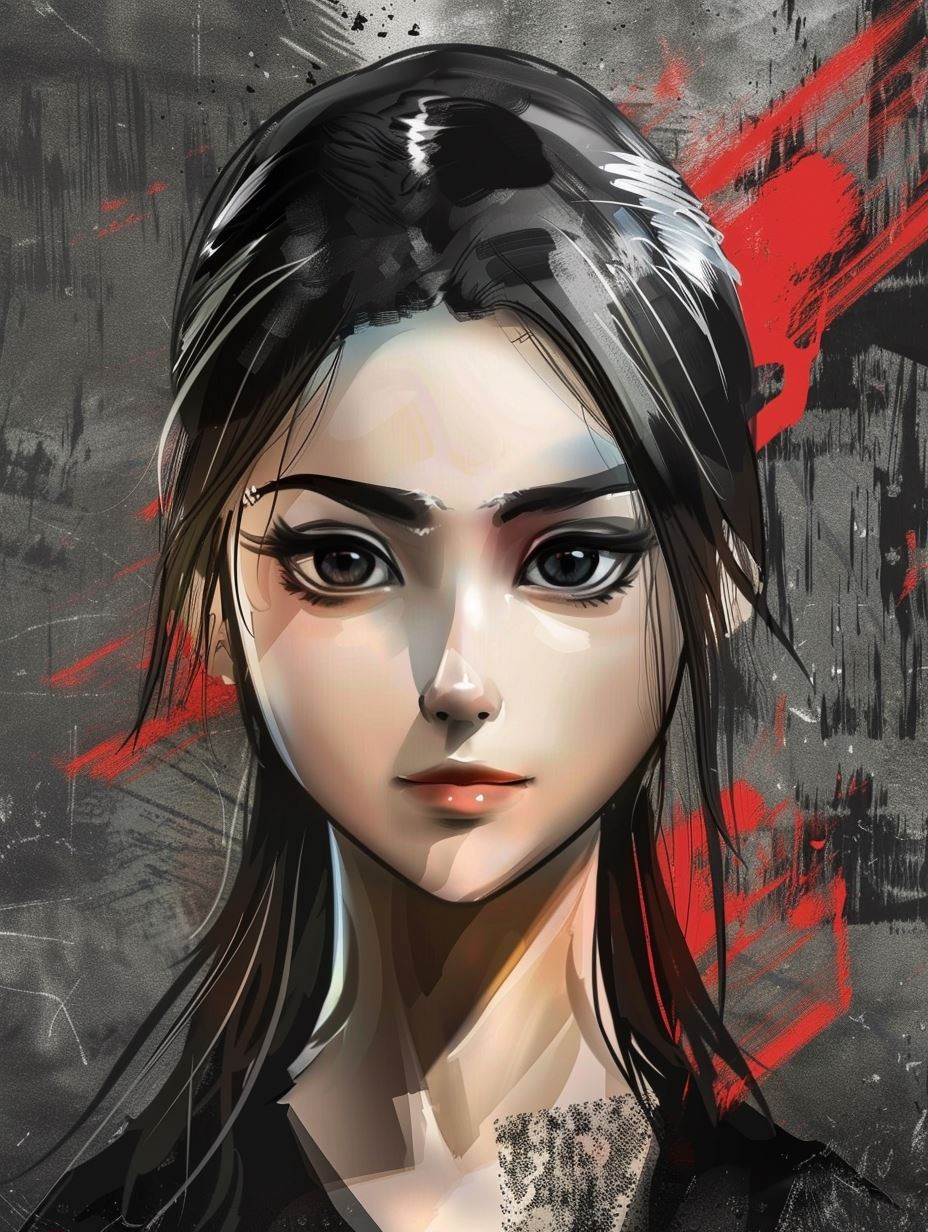Crimson Edge Portrait - Image 1
