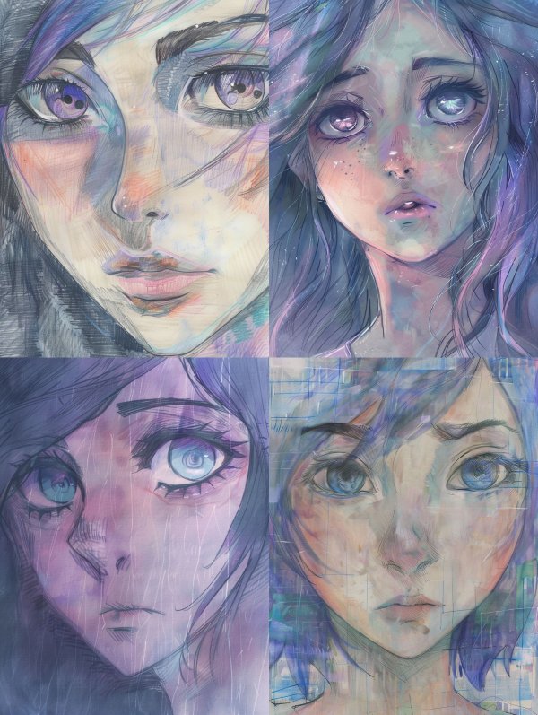 Ethereal Visions of a Purple-Haired Muse