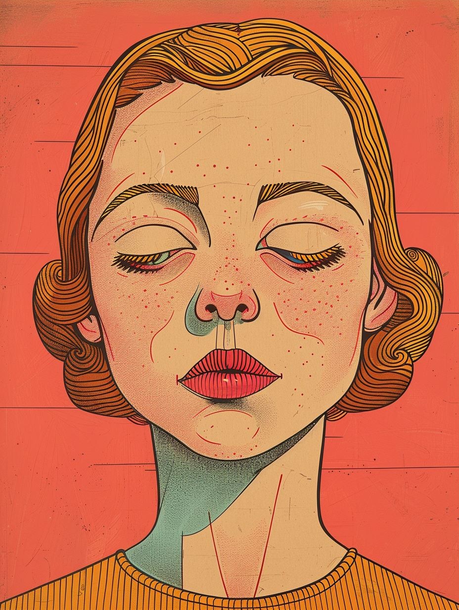 Vintage Pop Art Portrait Study - Image 3