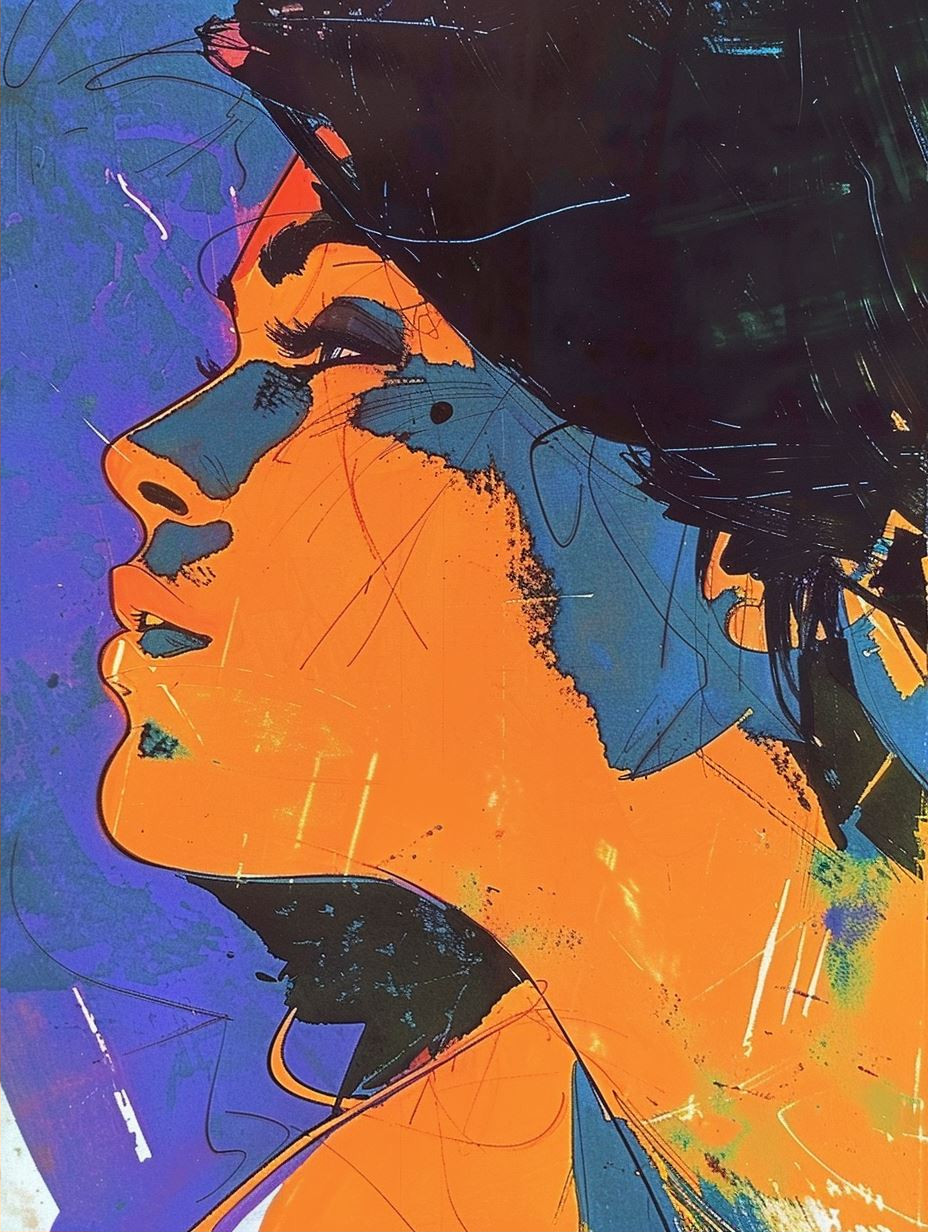 Vibrant Shadow Portrait - Image 2