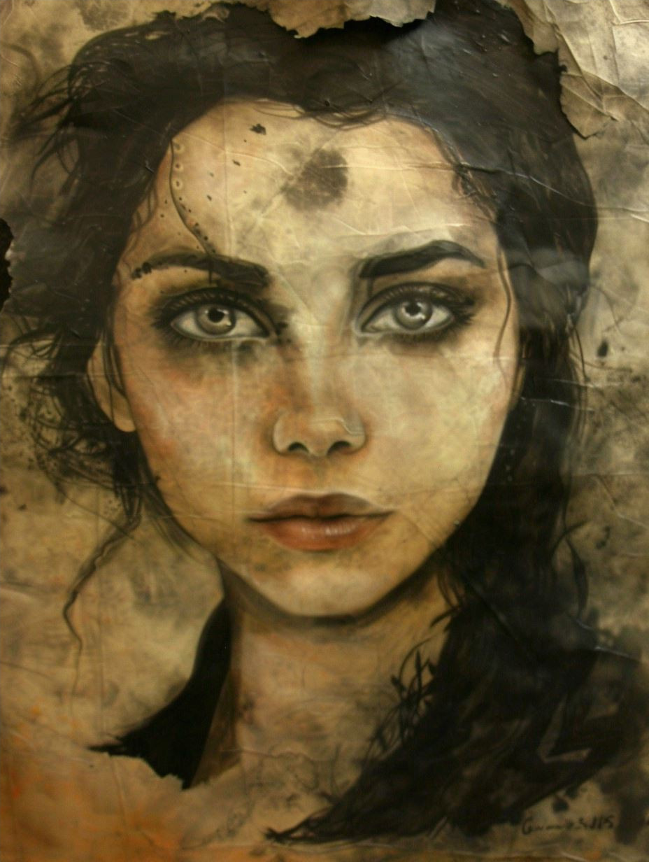 Dark Crimson Gothic Portrait - Image 4