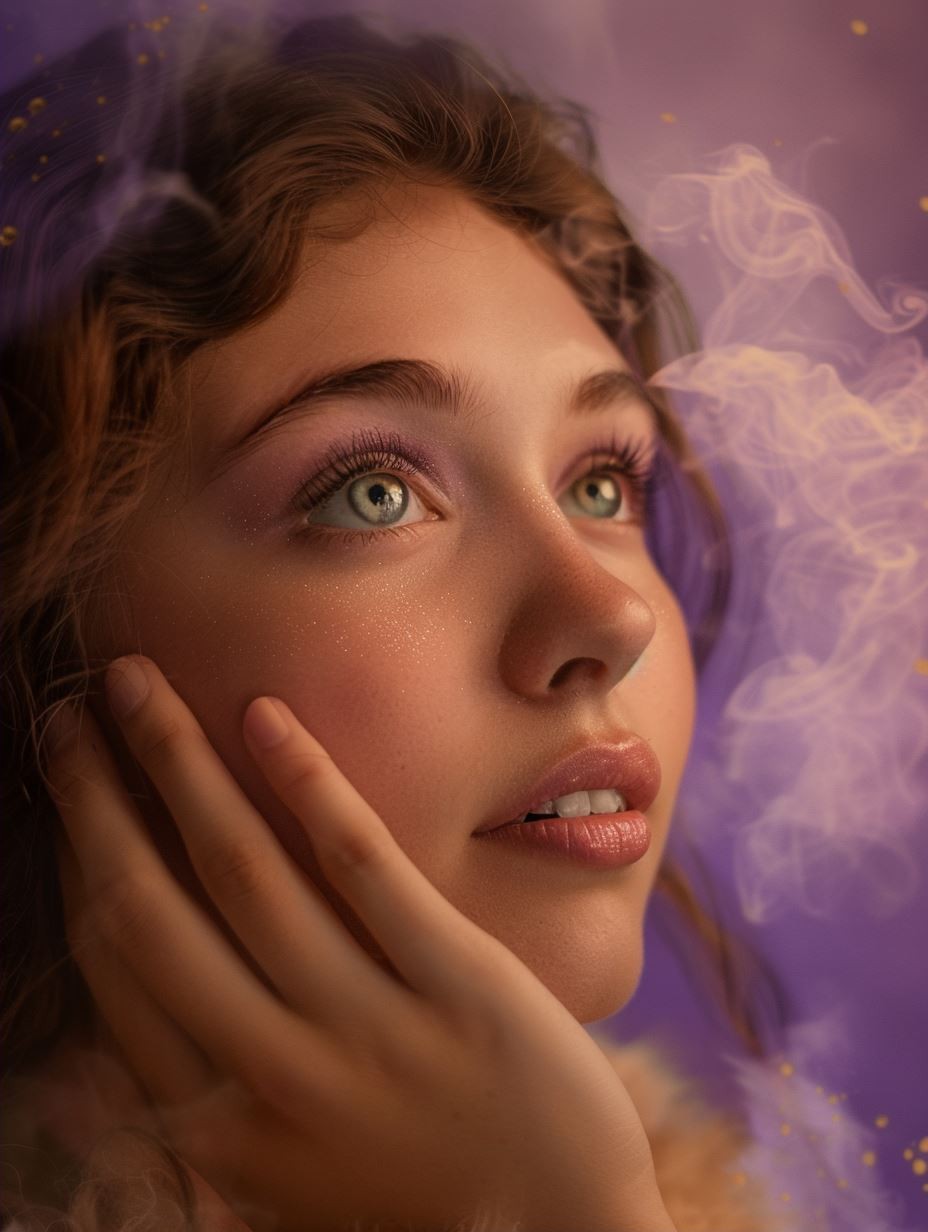 Ethereal Gaze in Violet Hues - Image 2