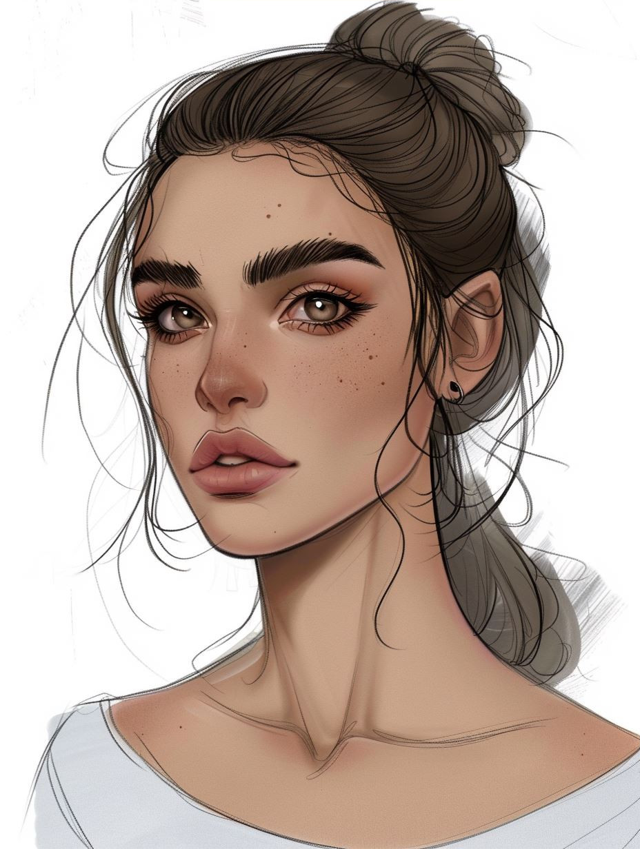 Ethereal Beauty: Digital Portrait Study - Image 3