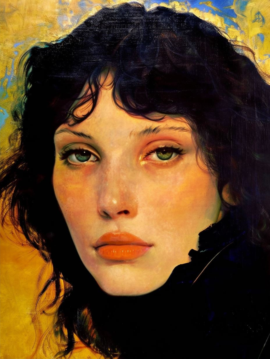 Ethereal Gazes in Golden Hues - Image 2