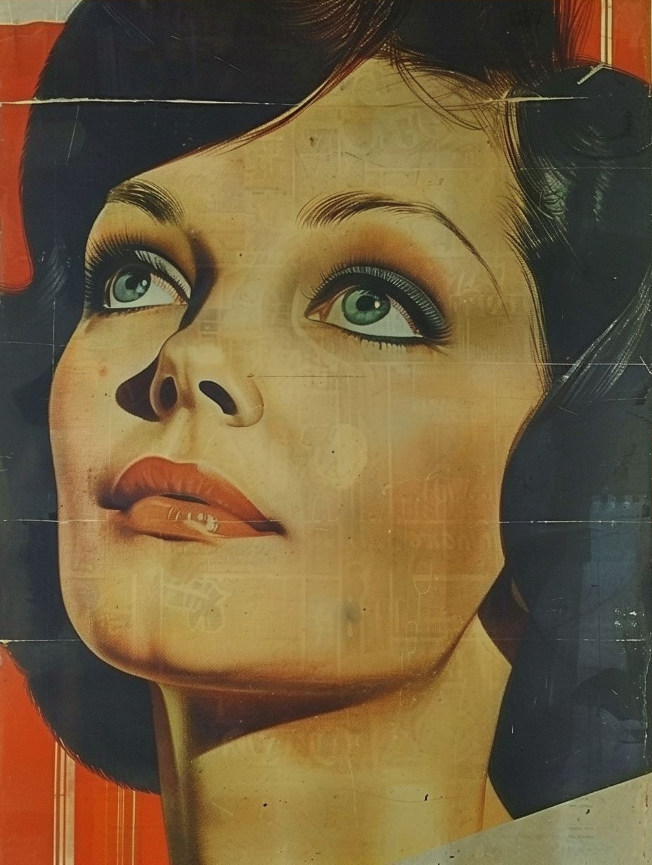 Vintage Mid-Century Pop Art Portraits - Image 3