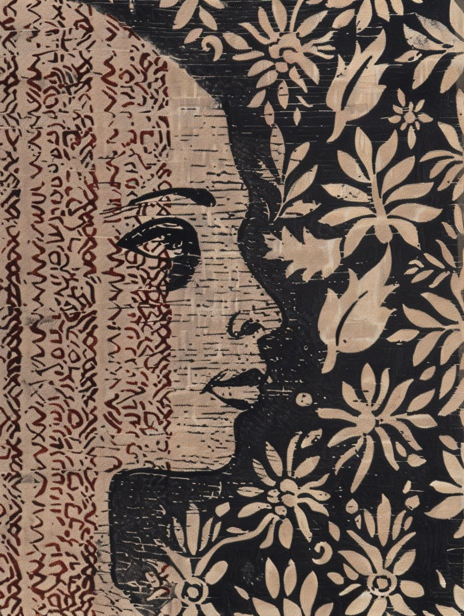 Floral Shadow Portrait - Image 1