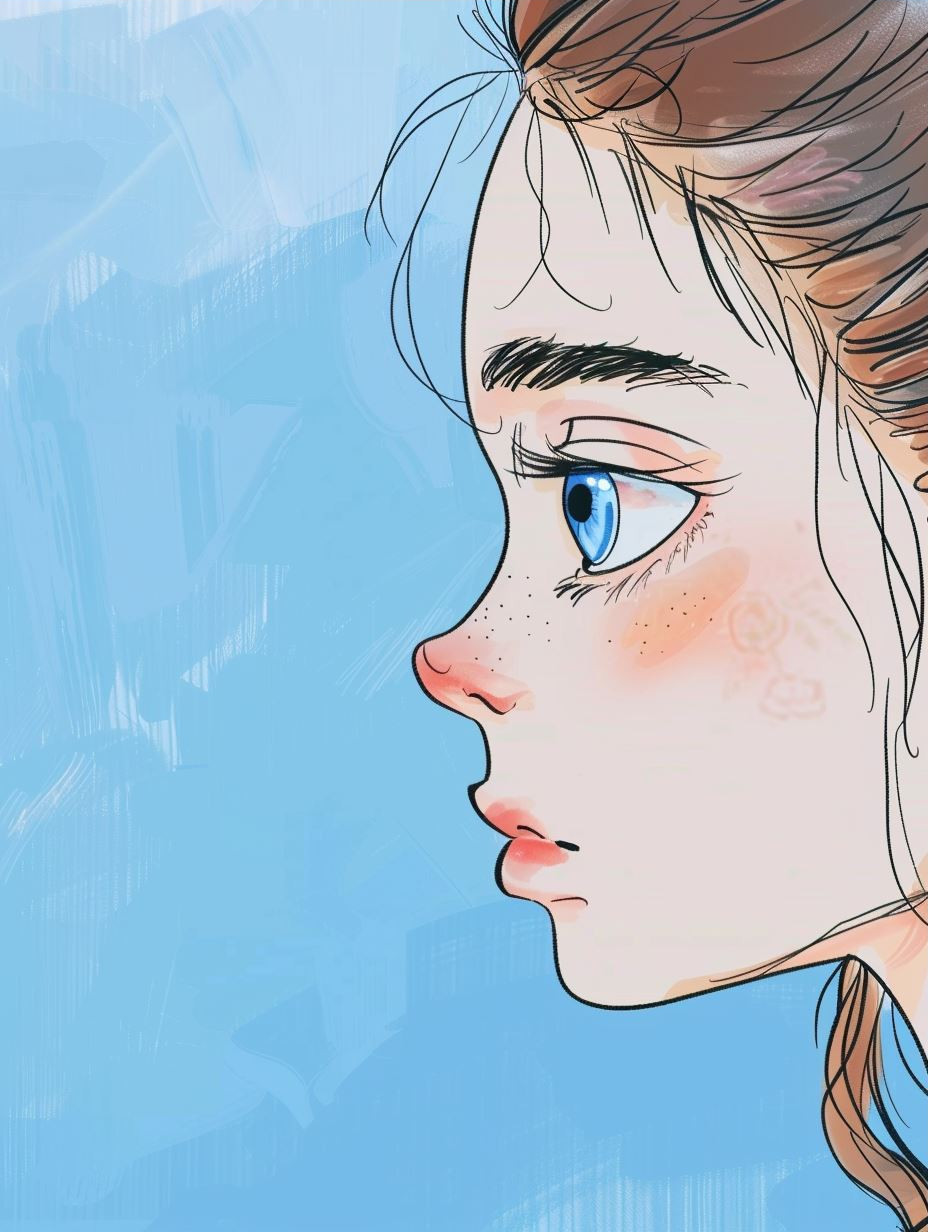 Ethereal Blue Anime Portraits - Image 3