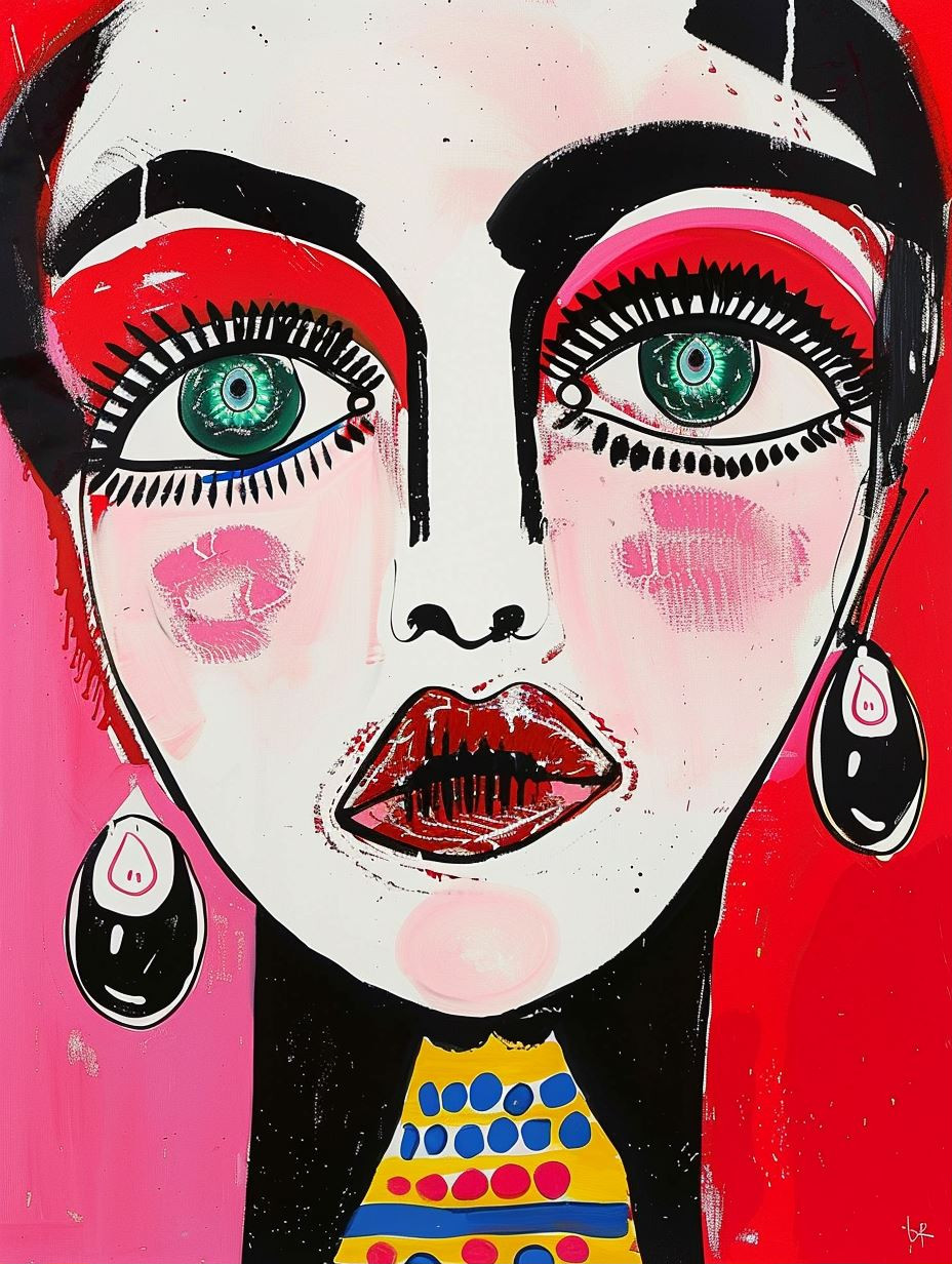 Whimsical Modernist Female Portraits - Image 1
