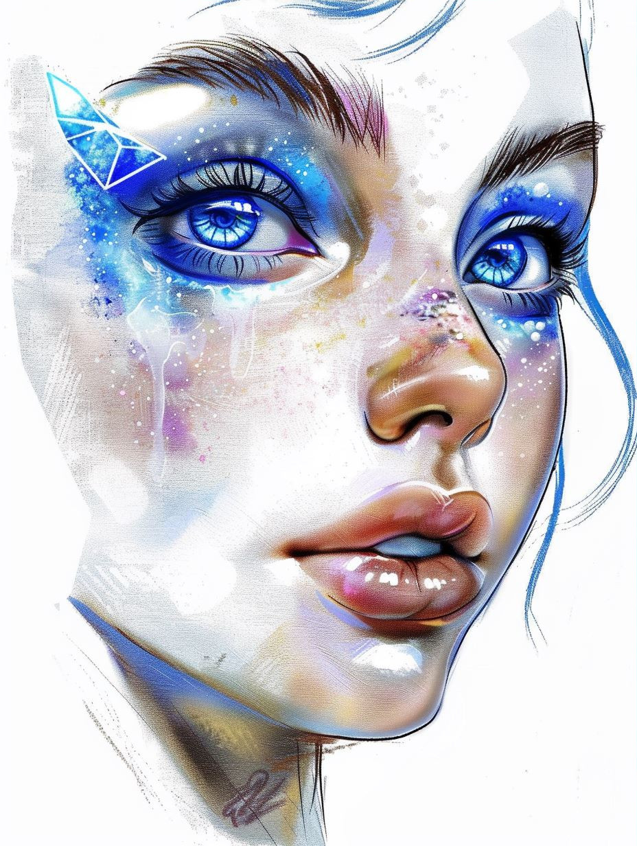 Azure Visions: Surreal Digital Portraits - Image 3