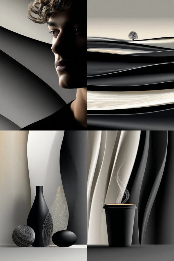 Monochrome Harmony: A Study in Fluidity