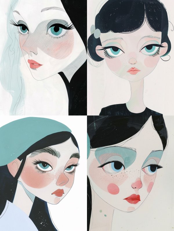 Ethereal Gazes: A Stylized Portrait Series