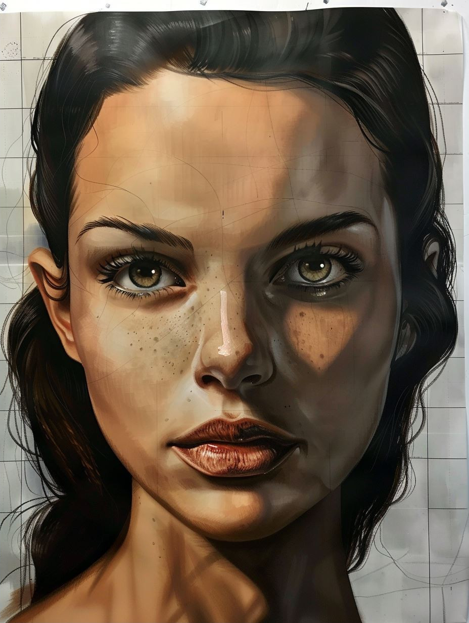 Amber Eyes Distressed Portrait - Image 2