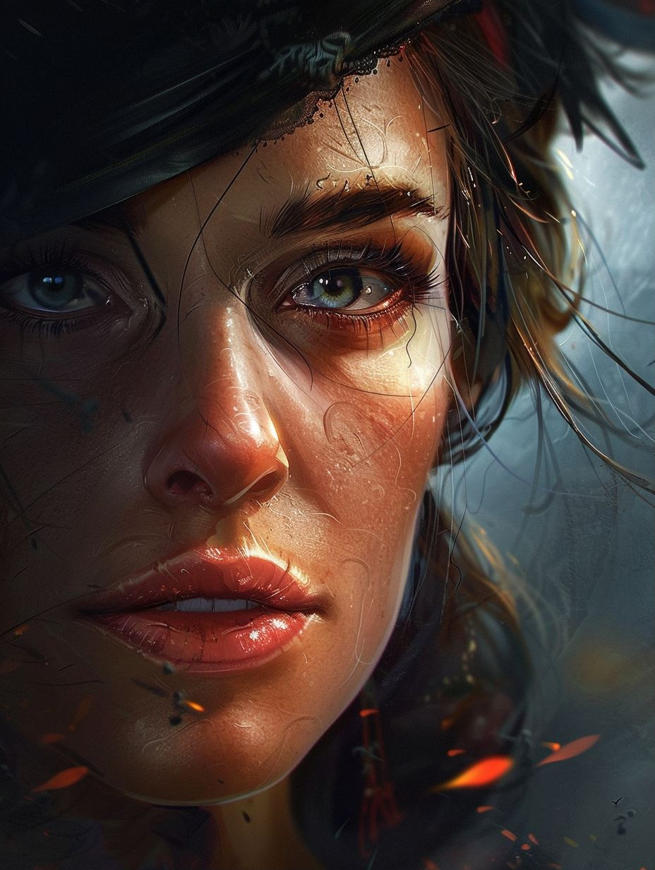 Melancholy Gaze in Cinematic Light - Image 1