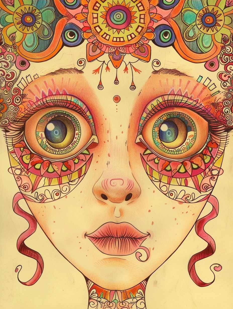 Ethereal Gaze of Golden Mandalas - Image 3