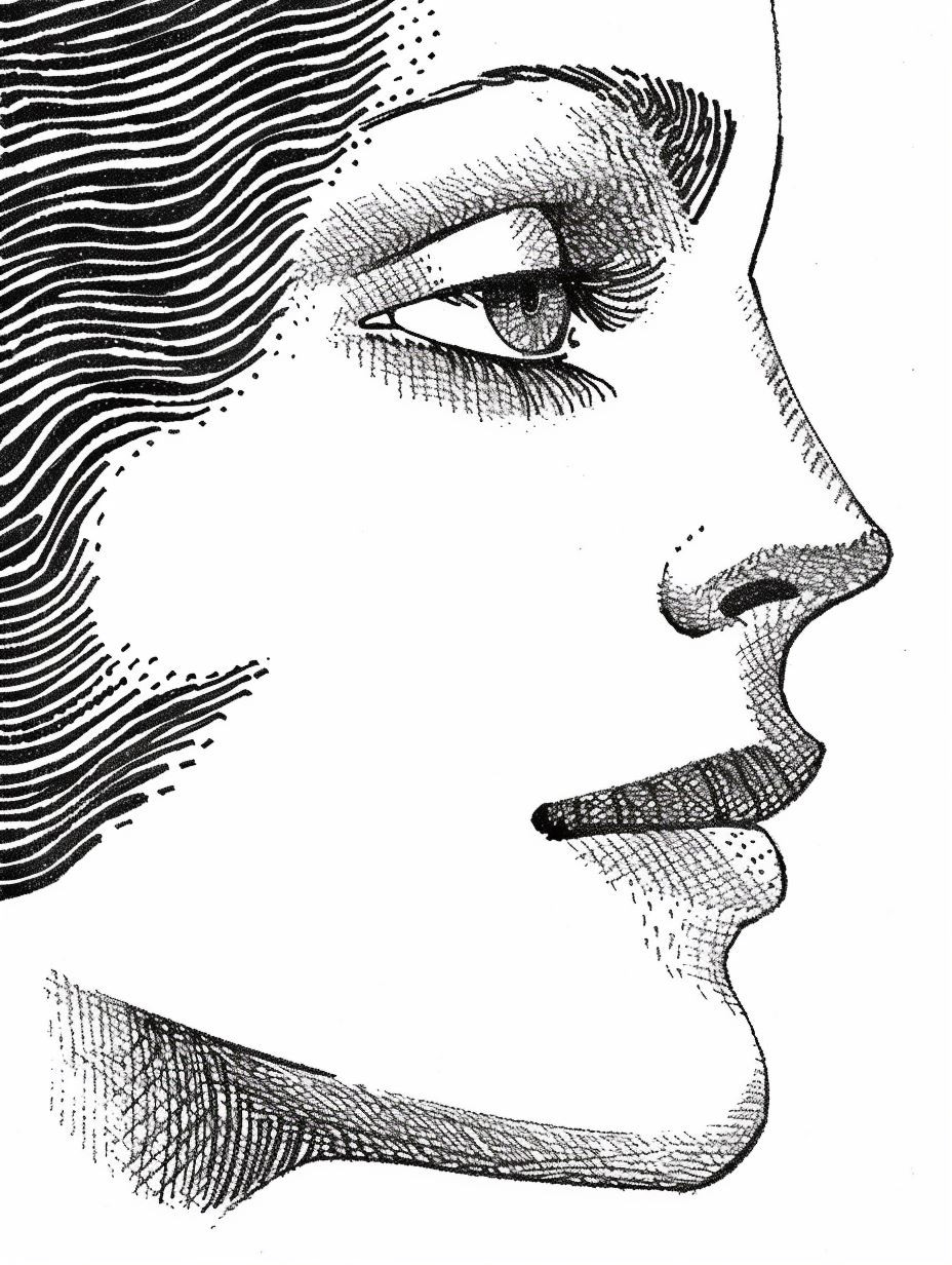 Ethereal Line Art Portrait Study - Image 1