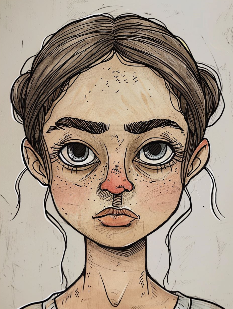 Rustic Hand-Drawn Portrait Studies - Image 4