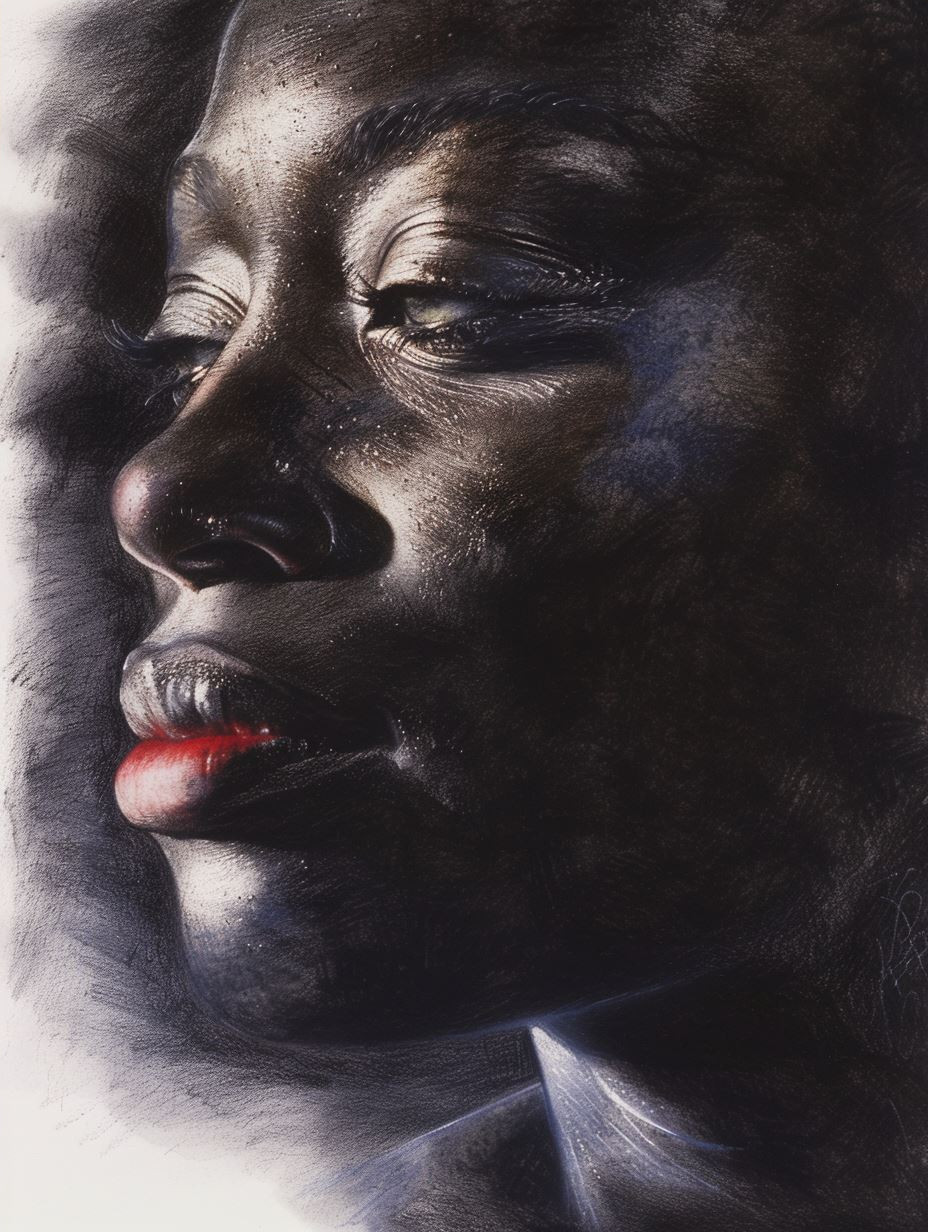 Dramatic Charcoal Portrait Study - Image 4