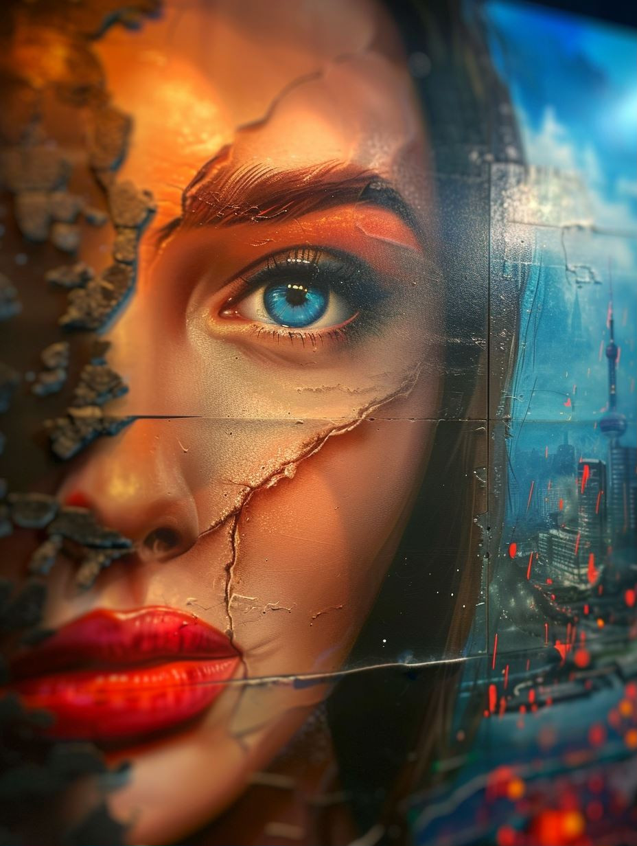 Cybernetic Visions: A Digital Portrait Quad - Image 1