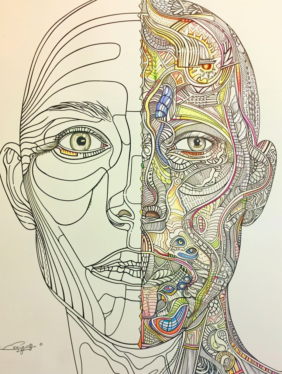Intricate Soul: A Study in Line Art - Image 3