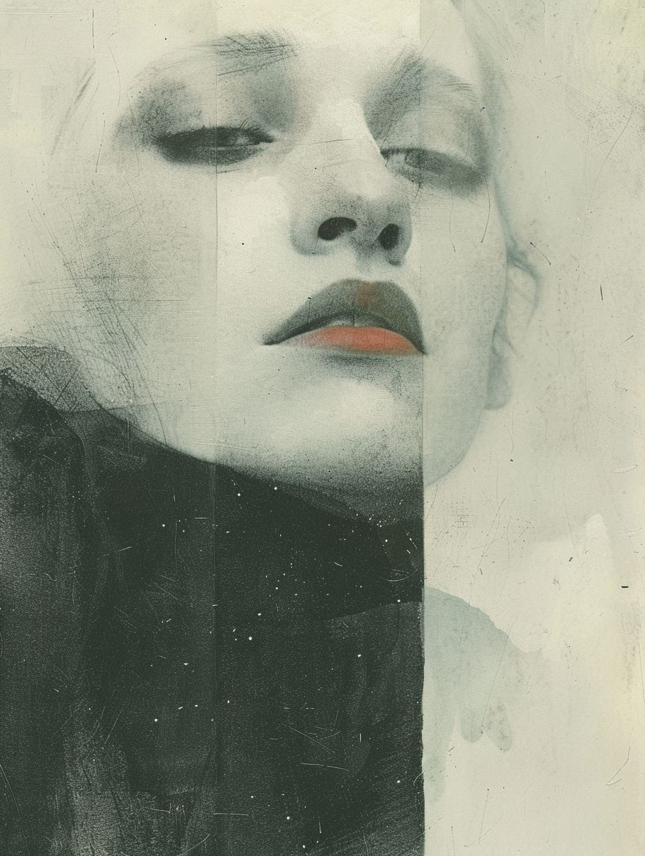 Ethereal Noir Portrait Collage - Image 3