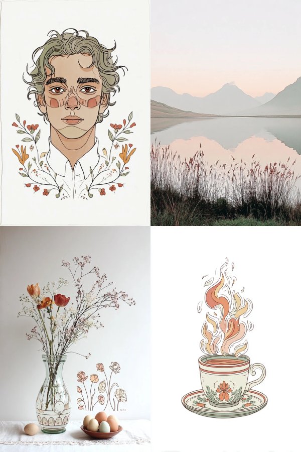 Serene Earthy Aesthetics Collage