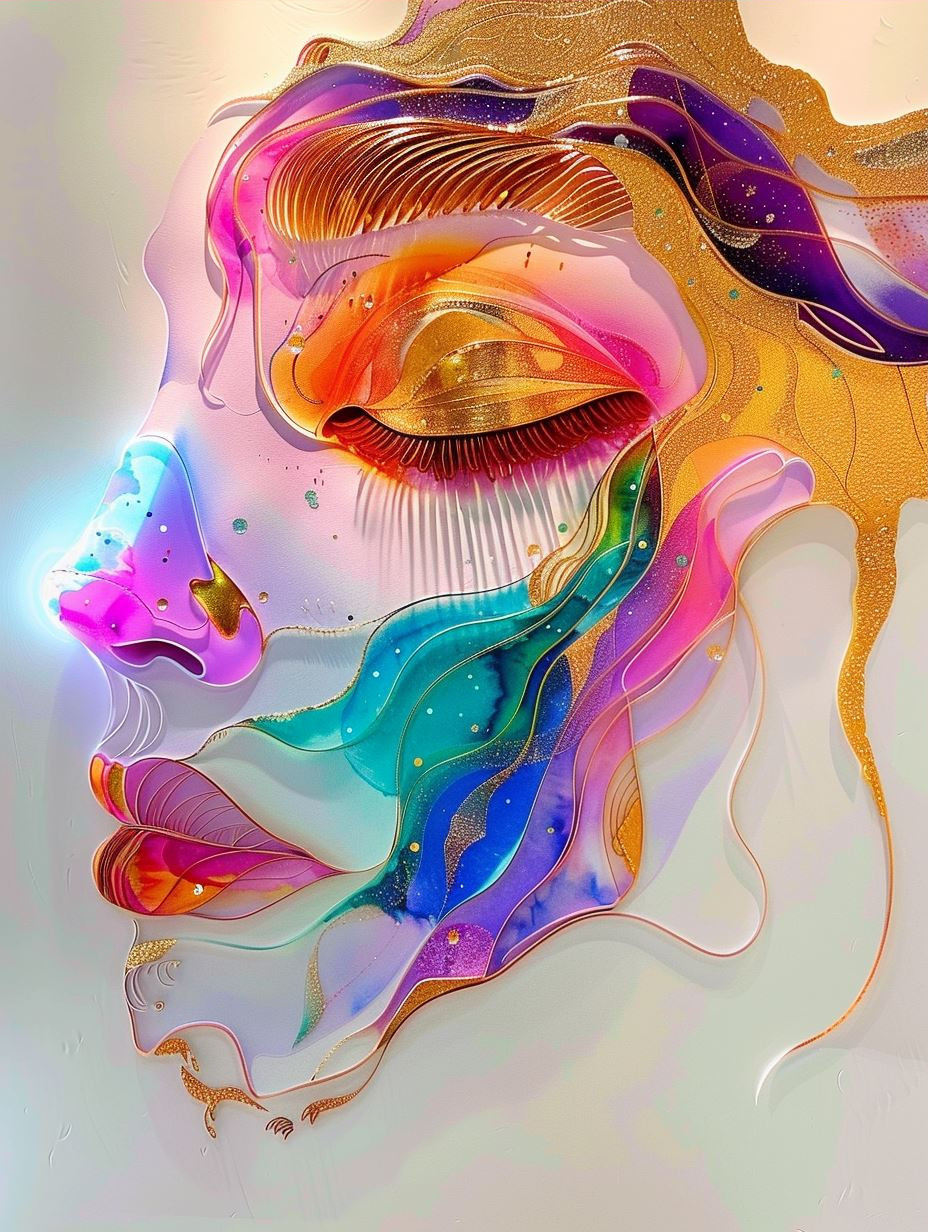 Ethereal Gilded Prism Portrait - Image 3