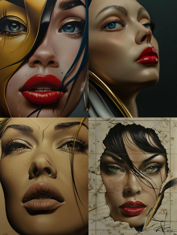 Gilded Fragments of Feminine Beauty