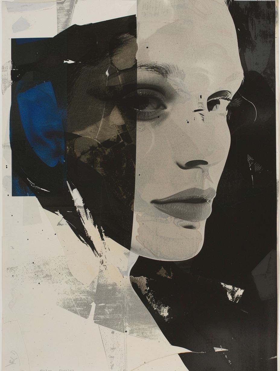 Fragmented Blue Portrait Study - Image 4