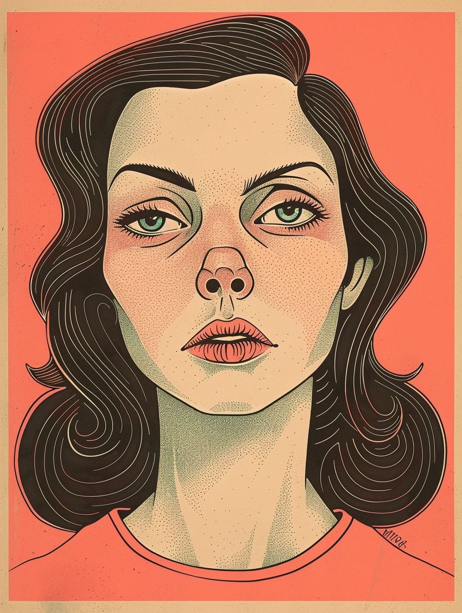 Vintage Pop Art Portrait Study - Image 4