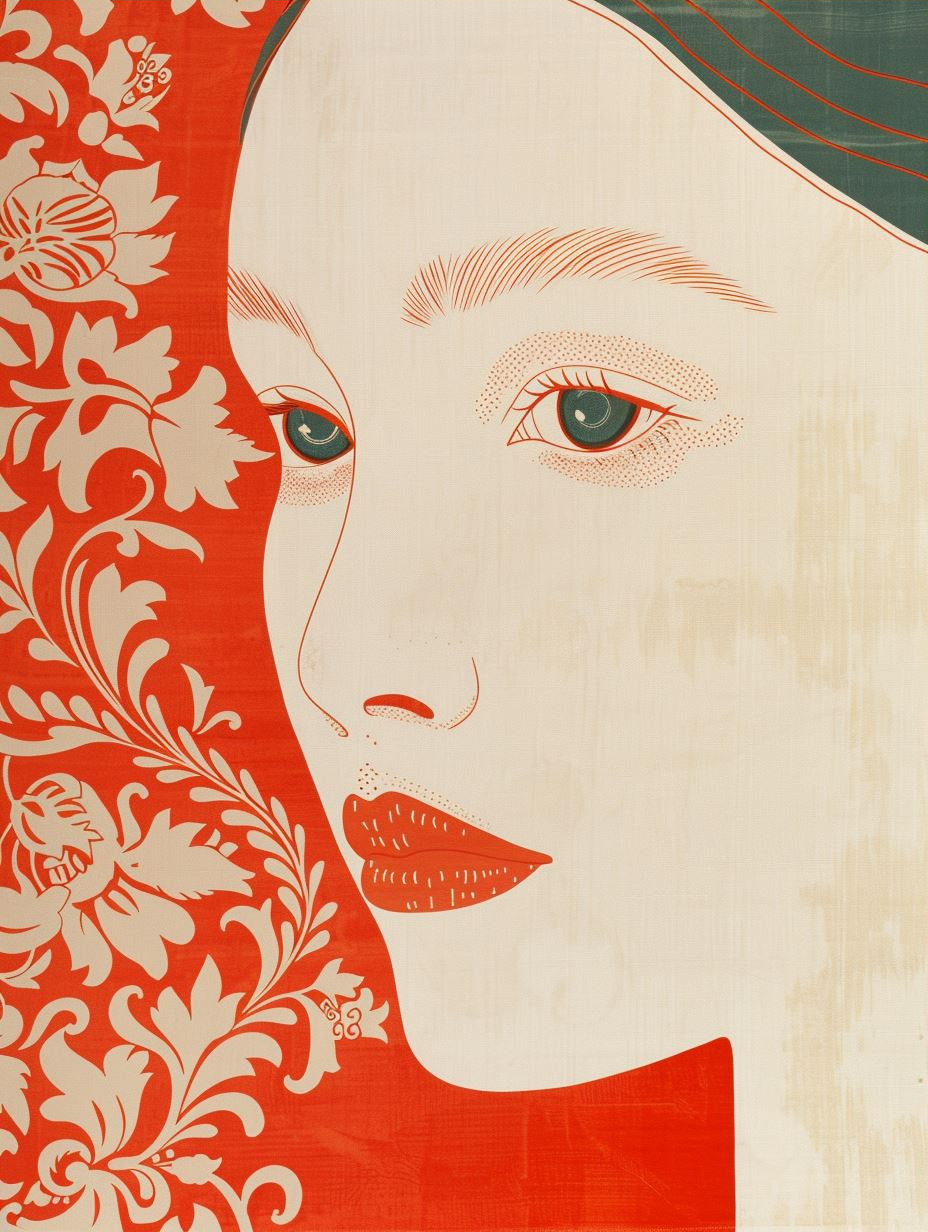 Crimson Floral Portraiture Series - Image 3