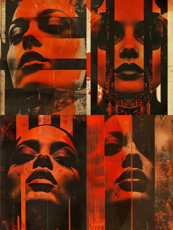 Fragmented Crimson Soul Portraits