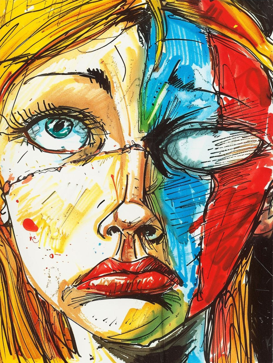 Expressive Ink and Watercolor Portrait - Image 4