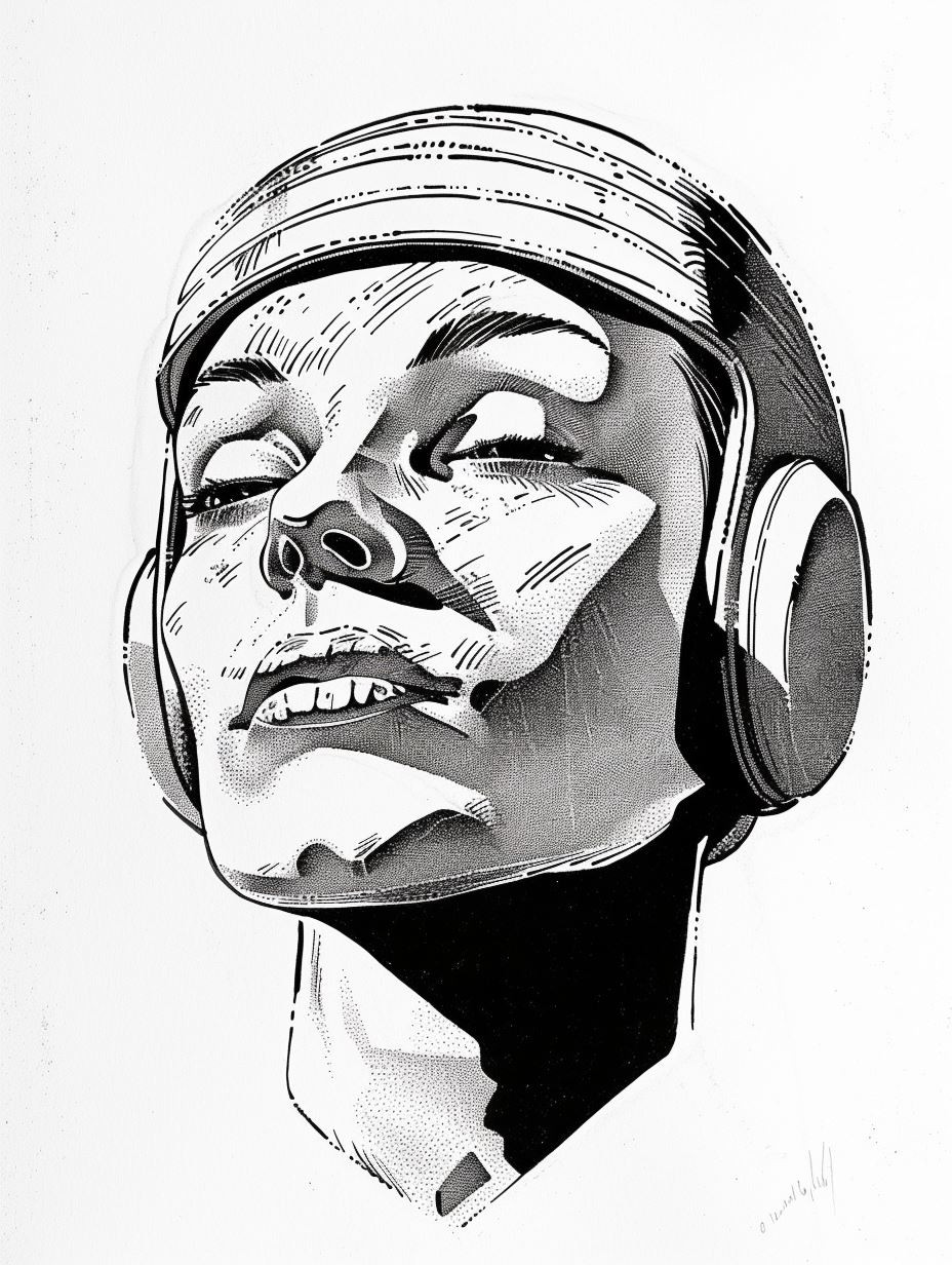 High Contrast Ink Portrait Studies - Image 2