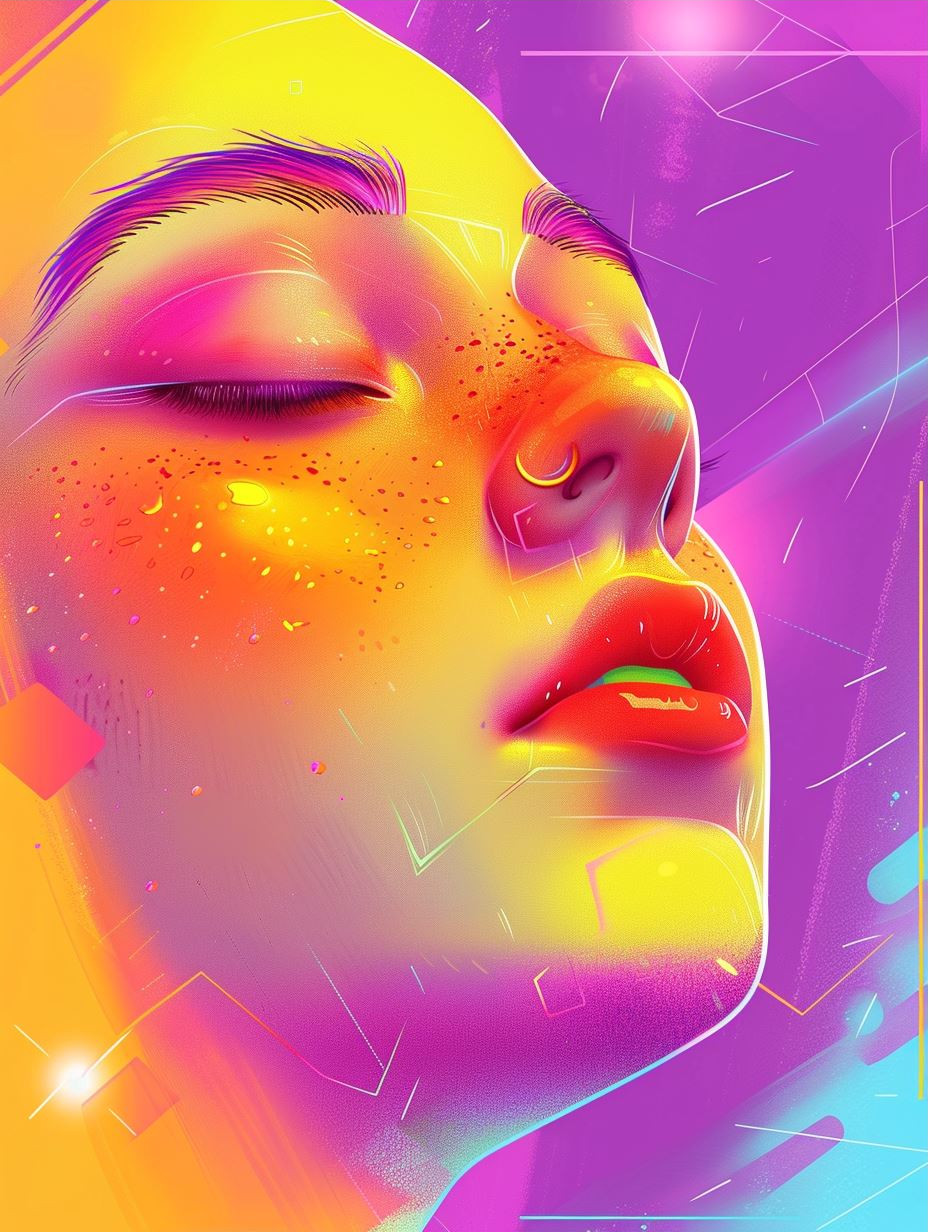 Neon Dreams: Digital Portrait Studies - Image 3