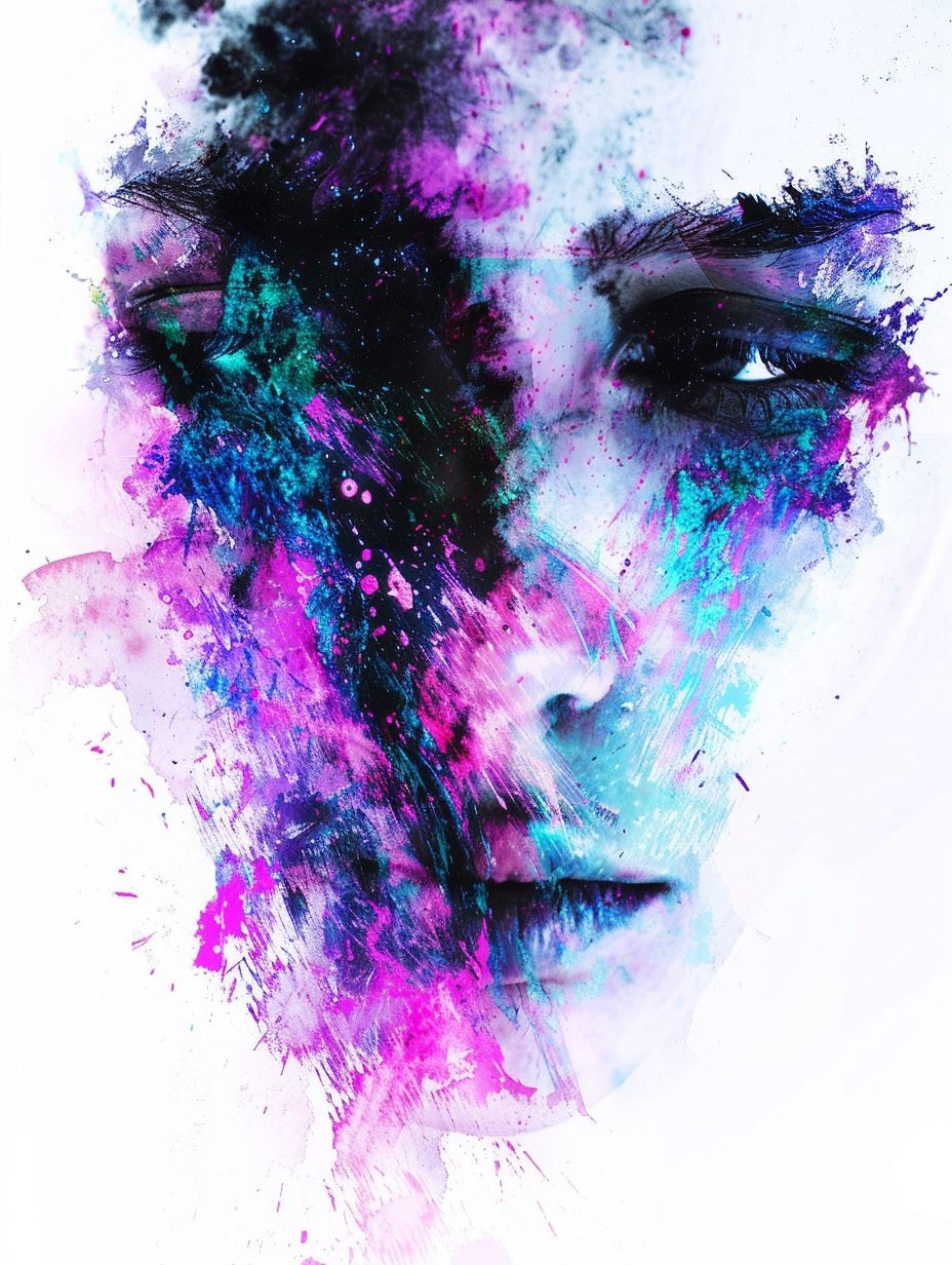 Neon Ethereal Fragmented Portrait - Image 4