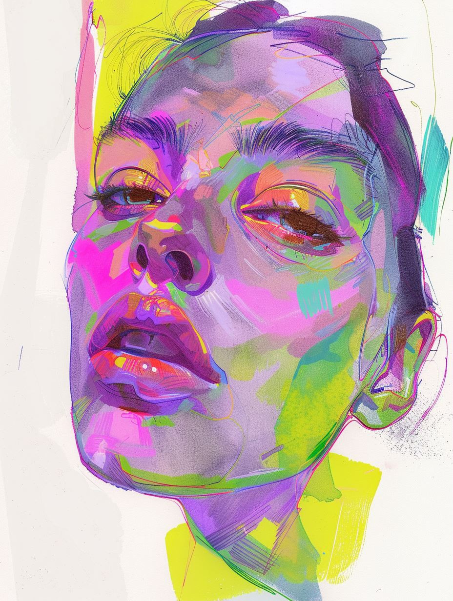 Neon Dreams: A Prism of Portraits - Image 1
