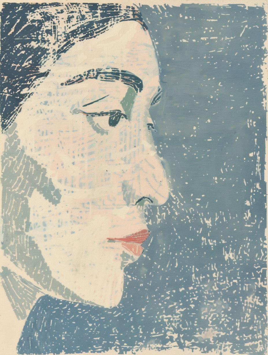 Fragmented Gaze in Pastel Hues - Image 3