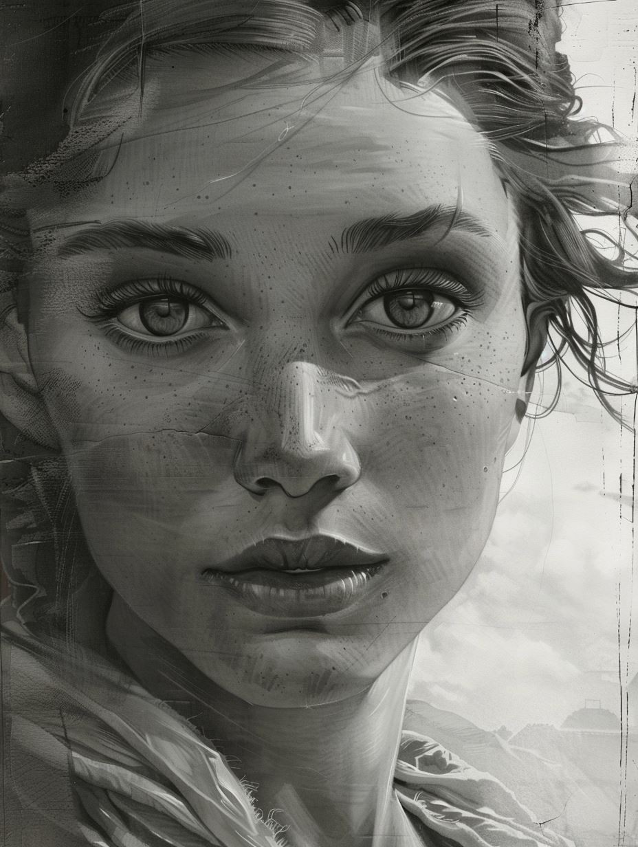 Ethereal Monochrome Digital Portrait
